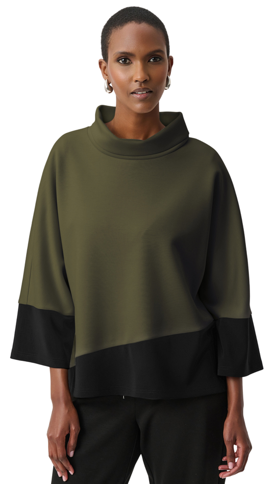 Scuba Jersey Color Block Trapeze Top. Style JR263641