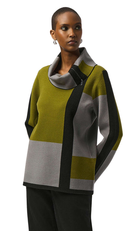 Jacquard Sweater Colour Block Pullover. Style JR253911