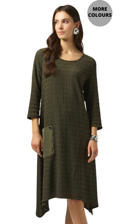 Textured Knit A-Line Dress. Style JR253023
