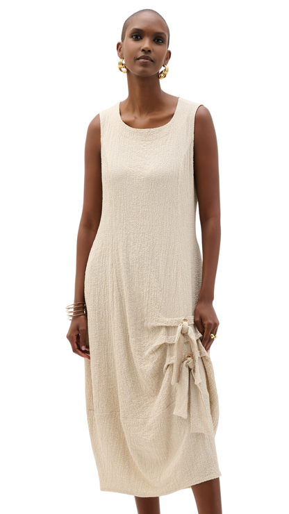 Seersucker Ring & Tie Detail Cocoon Dress. Style JR262172