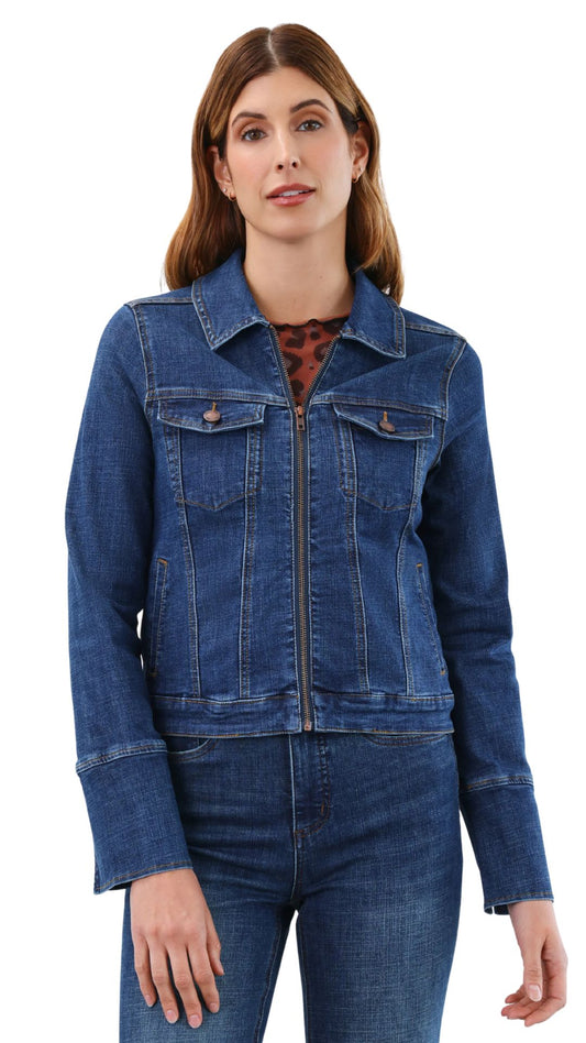Denim Zip Front Jacket. Style FD1193809