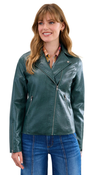 Faux Leather Moto Jacket. Style FD1324450