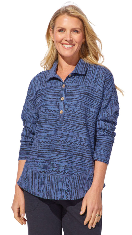 Quarter Button Front Seaside Pull-Over. Style ESC15165