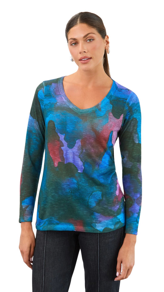 Multi Colour Abstract Long Sleeve Top. Style FD3510955