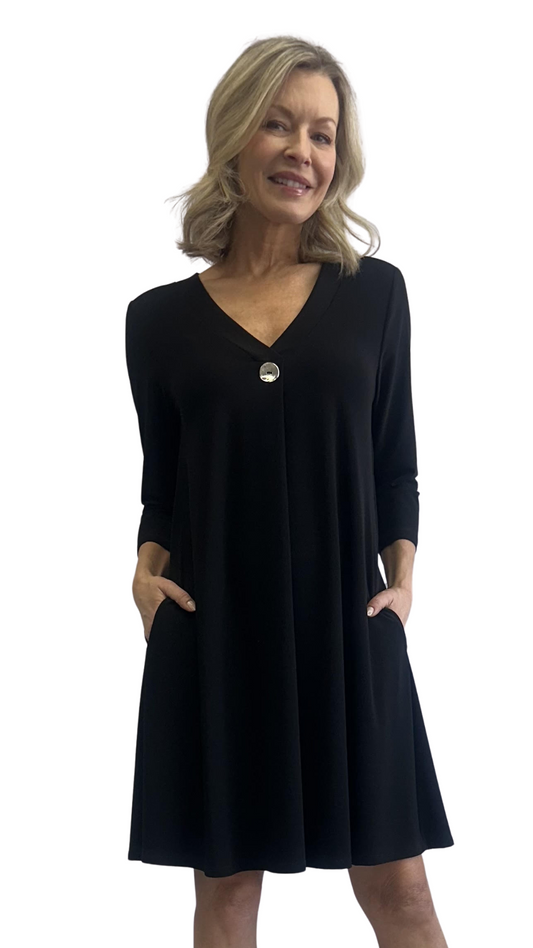 Lightweight 3/4 Sleeve Midi Length Dress. Style SW107227