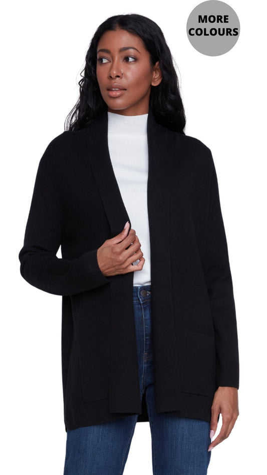 Shawl Collar Open Front Pockets Cardigan. Style CYC2523000