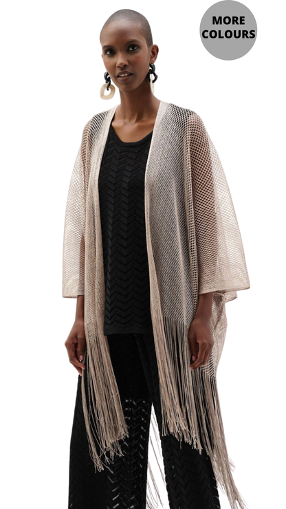 Boxy Mesh Fringe Hem Cover-Up. Style JR262973