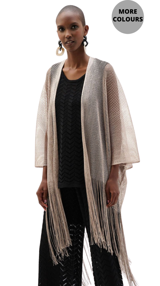 Boxy Mesh Fringe Hem Cover-Up. Style JR262973