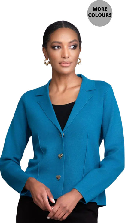 Button Front Notched Lapel Blazer. Style ALSA46058