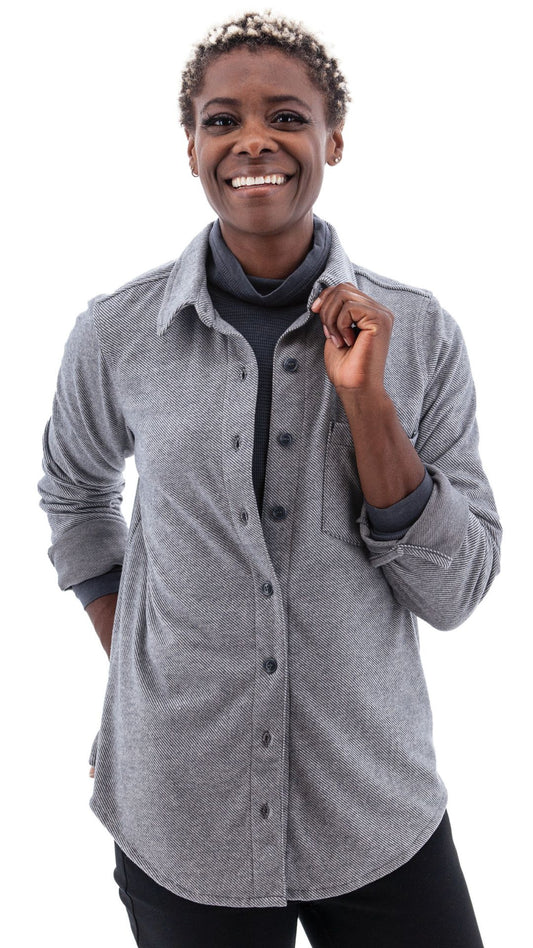 Button Up Striped Boyfriend Shirt. Style AVM18332