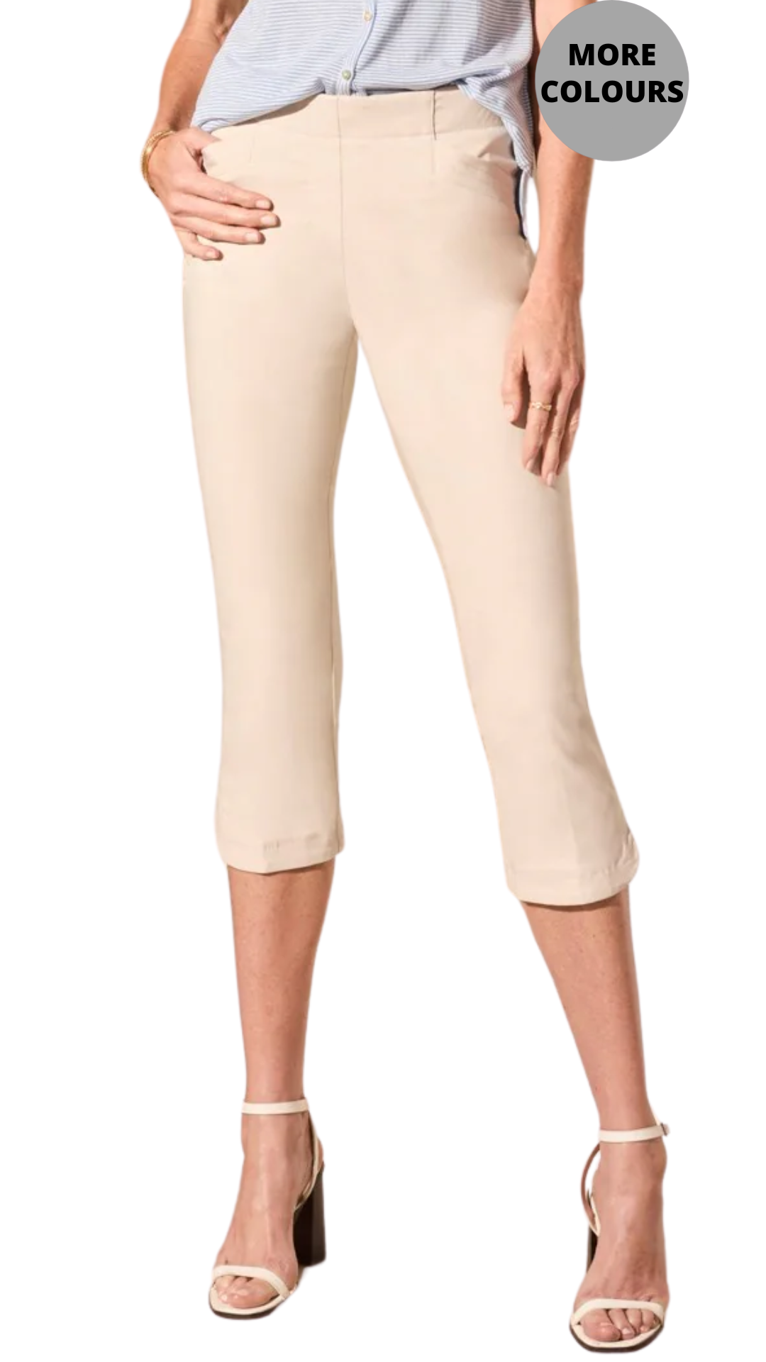 Flatten It® Pull-On Slit-Hem Capri. Style TR2056O-7165