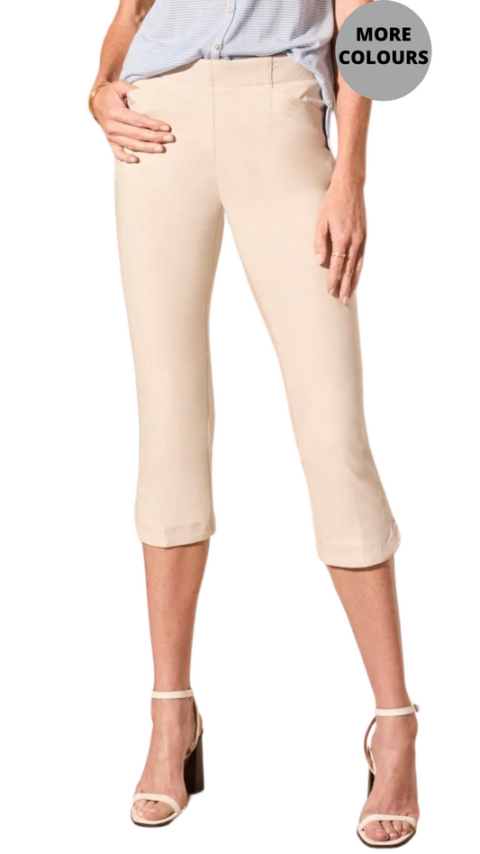 Flatten It® Pull-On Slit-Hem Capri. Style TR2056O-7165