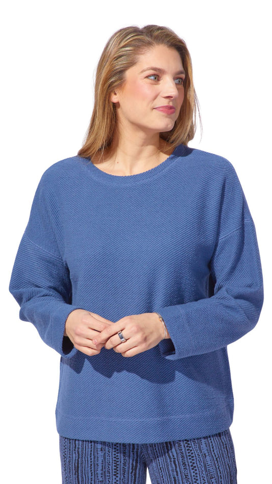 Sundown Textured Knit Long Sleeve Pull-Over. Style ESC20015