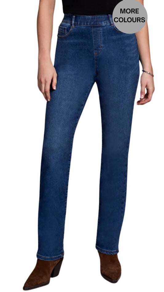 Sophia Pull-On Straight Leg Elastic Waist Jean. Style TR5859O-5100