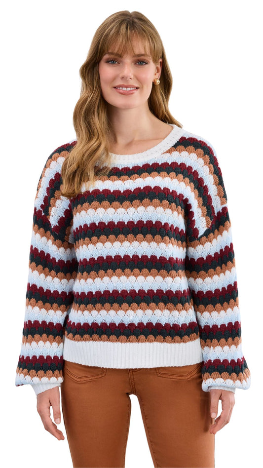 Carnaby Stripe Boat Neck Sweater. Style FD1377525