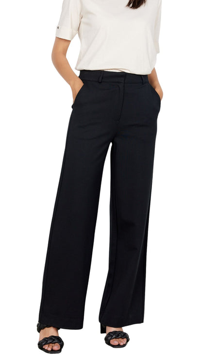 Solid Black Wide Leg Pant. Style SOYA4PF26118