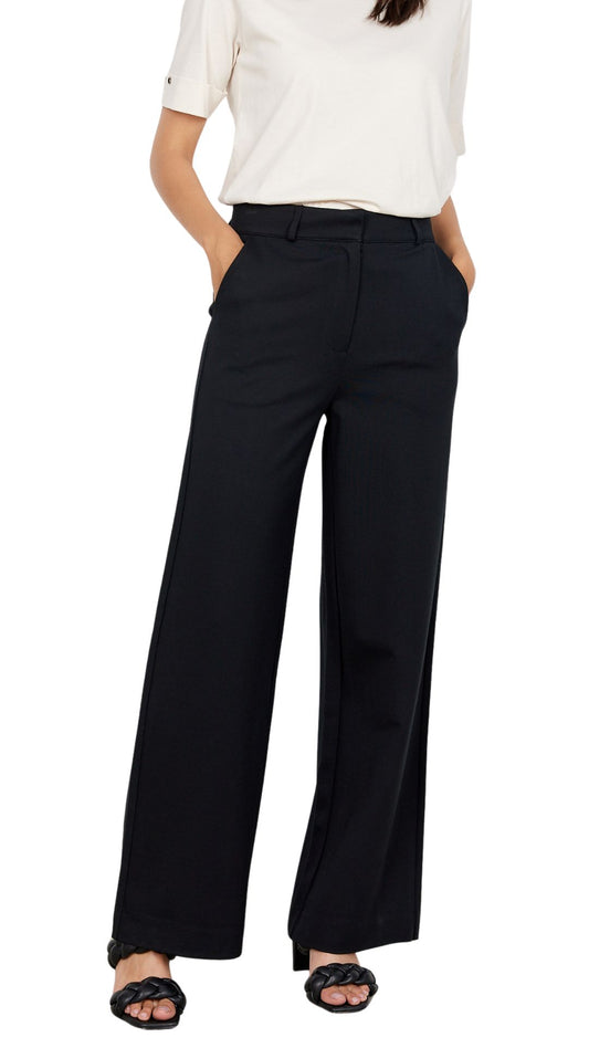 Solid Black Wide Leg Pant. Style SOYA4PF26118