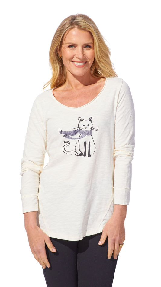 V-Neck Chilly Cats Top. Style ESC41726