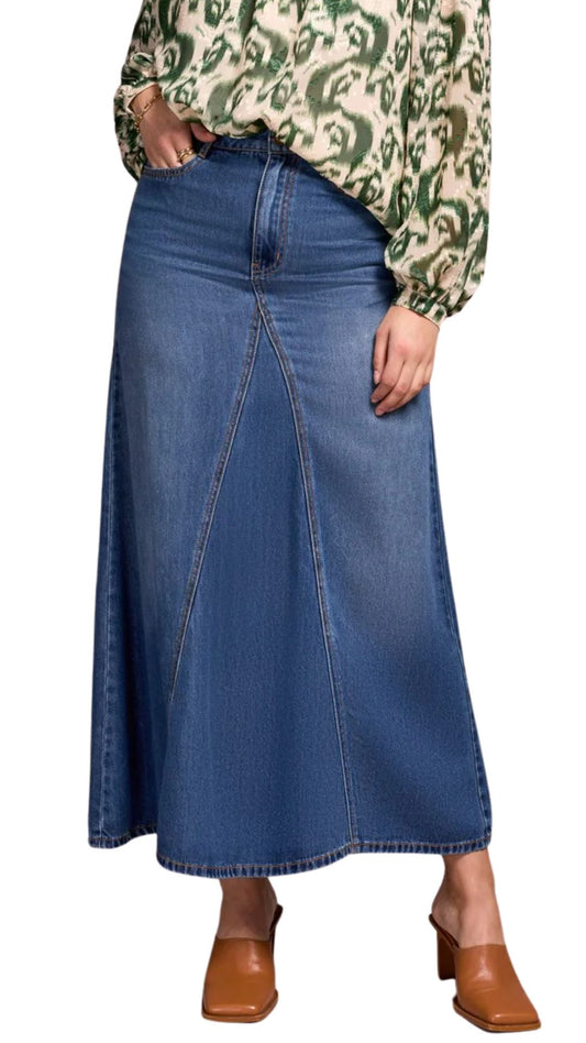 Flowy Long Denim Skirt. Style TR5936O-4390