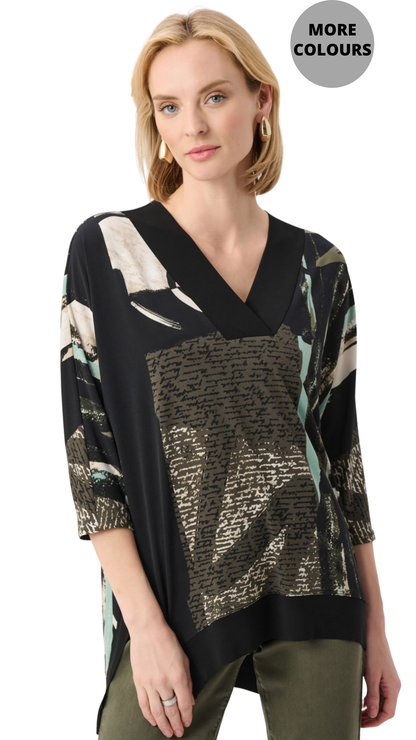 Silky Knit Abstract Print Boxy Tunic. Style JR263224