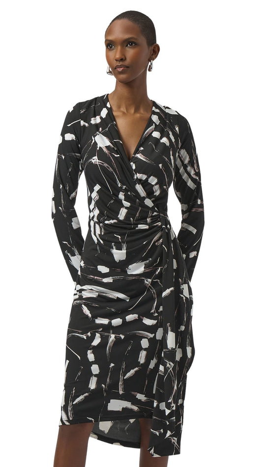 Abstract Print Wrap Dress. Style JR254190