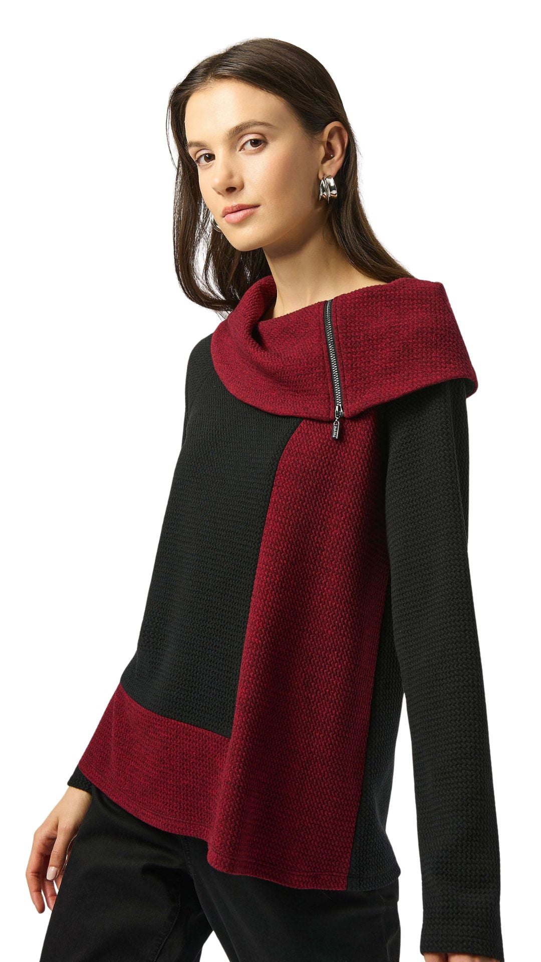 Textured Knit Color-Block Trapeze Top. Style JR253168