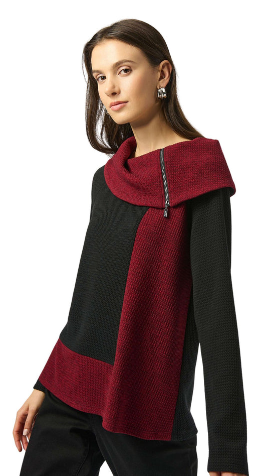 Textured Knit Color-Block Trapeze Top. Style JR253168