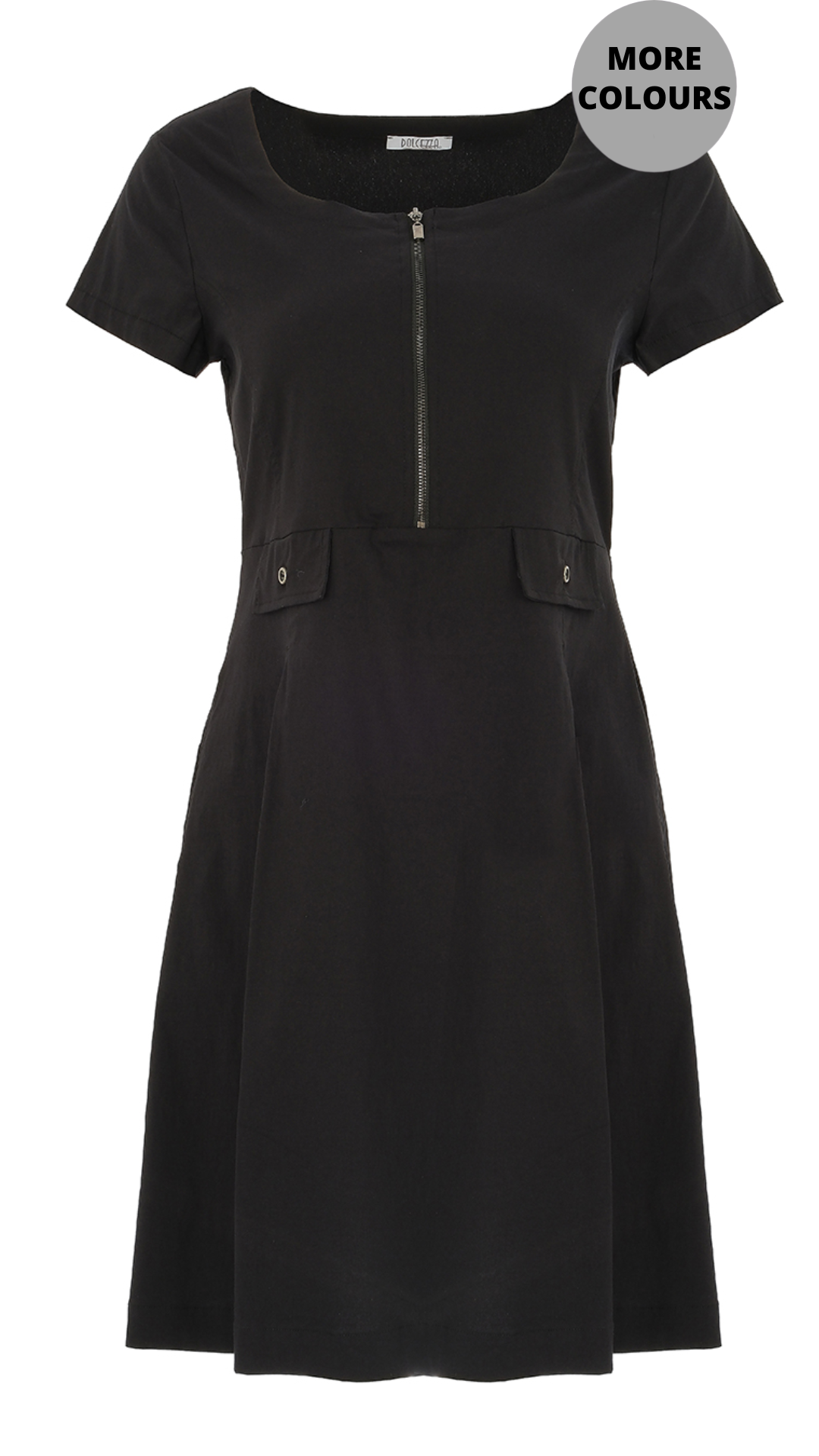 Short Sleeve 1/2 Zip Front Dress. Style DOLC25222