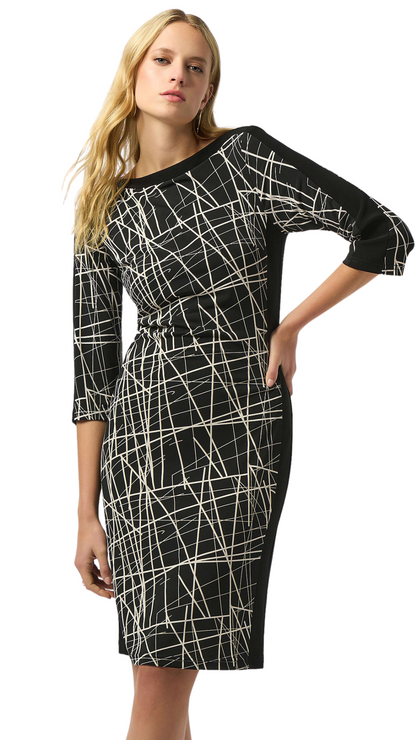 Silky Knit Abstract Print Sheath Dress. Style JR253093