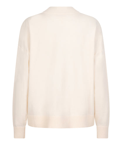 Floral Embroidered Cream Colour Sweater. Style ESQW2502714