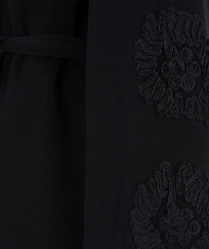 Embroidered Arm Tie Belt Sweater Dress. Style ESQW2505703