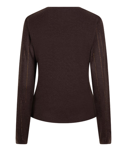Long Sleeve Gold Sequin Stripes Top. Style ESQW2527704