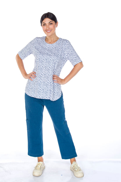 Pull-On Solid Colour Cropped Cargo Capri. Style WP5746