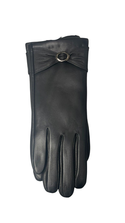 Leather Oval Embellishment Gloves. Style ELWMONA