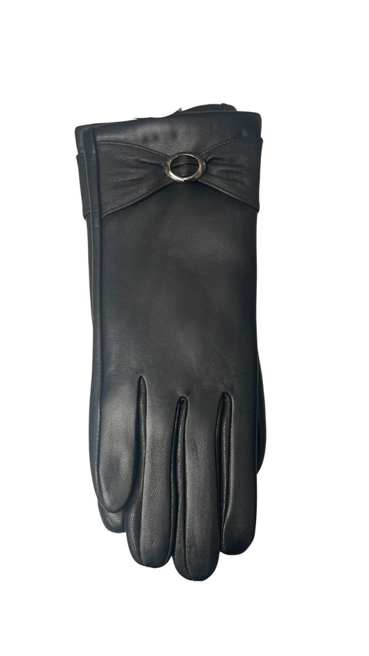 Leather Oval Embellishment Gloves. Style ELWMONA