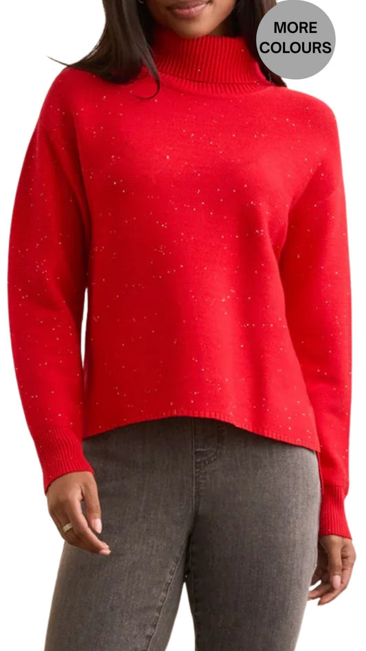 Hi-Lo Turtleneck Side Slits Sweater. Style TR5980O-5063