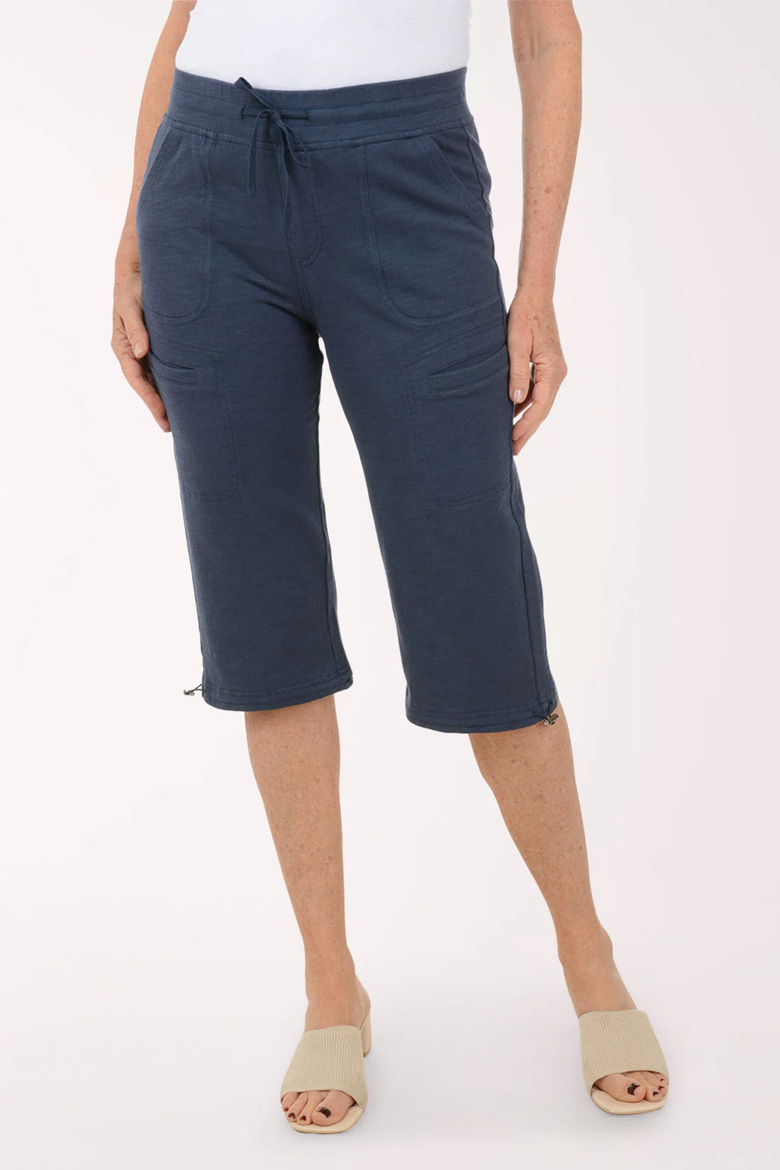 6 Pocket Drawcord Hem Pull-On Capri. Style WP5012