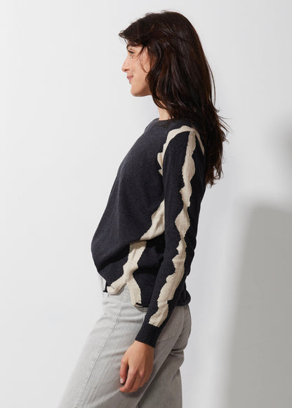 Zest Intarsia Crew Neck Sweater. Style ZKP6336U