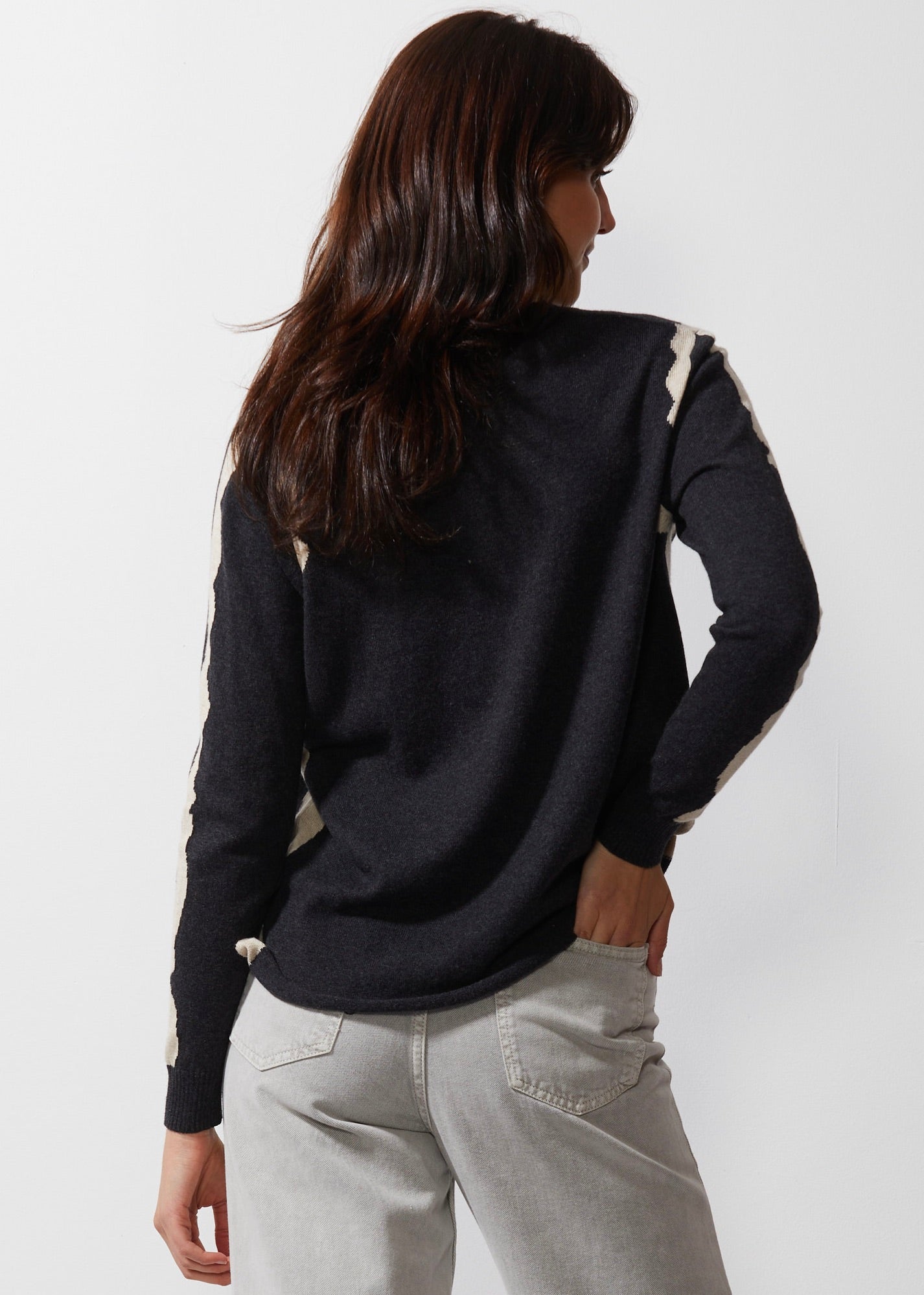 Zest Intarsia Crew Neck Sweater. Style ZKP6336U