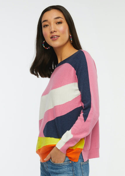 Colour Block Wave Sweater. Style ZKP6427U