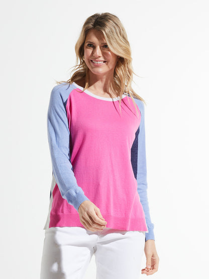 Colourblock Raglan Sleeve Sweater. Style ZKP7416U