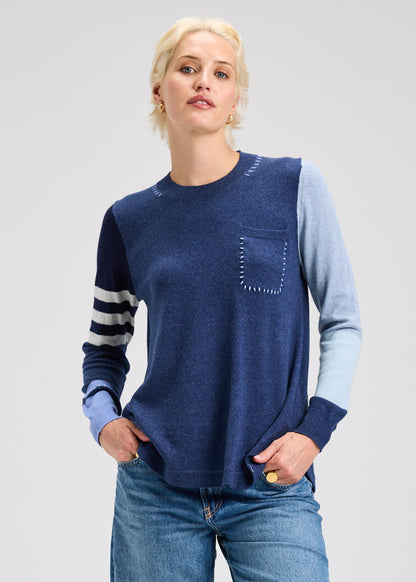 Long Sleeve Crew Neck Knit Sweater. Style ZKP7527U
