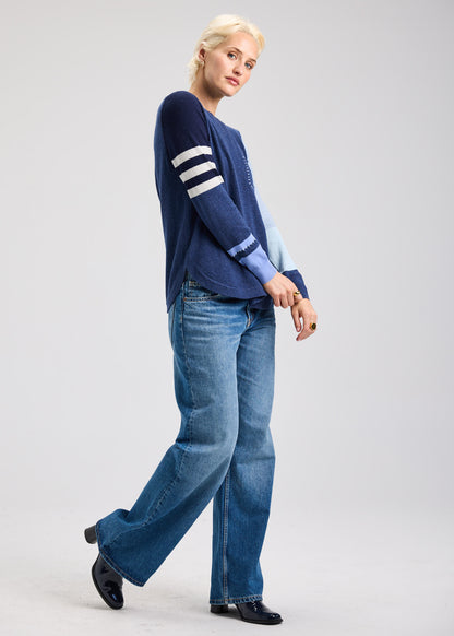 Long Sleeve Crew Neck Knit Sweater. Style ZKP7527U