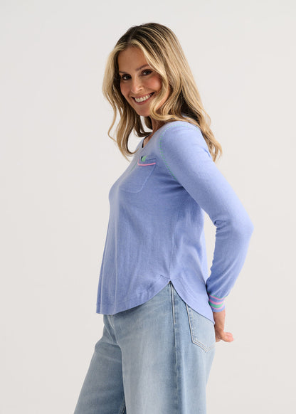 Chest Pocket & Contrast Stitching Sweatshirt. Style ZKP8405U