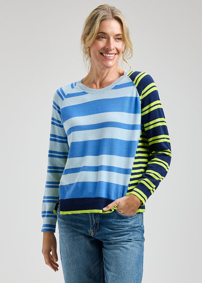 Multi Stripes Round Neck Sweatshirt. Style ZKP8413U
