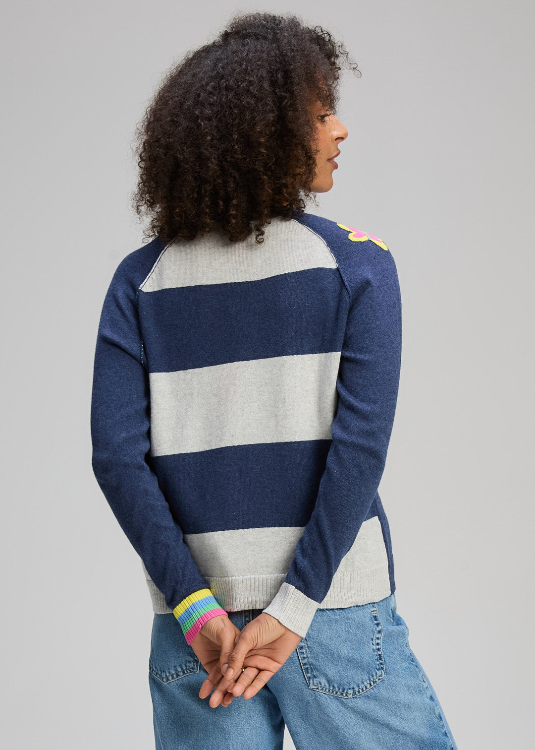 "Good Vibes" V-Neck Button Front Cardigan. Style ZKP8435U