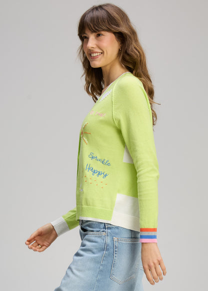 "Good Vibes" V-Neck Button Front Cardigan. Style ZKP8435U