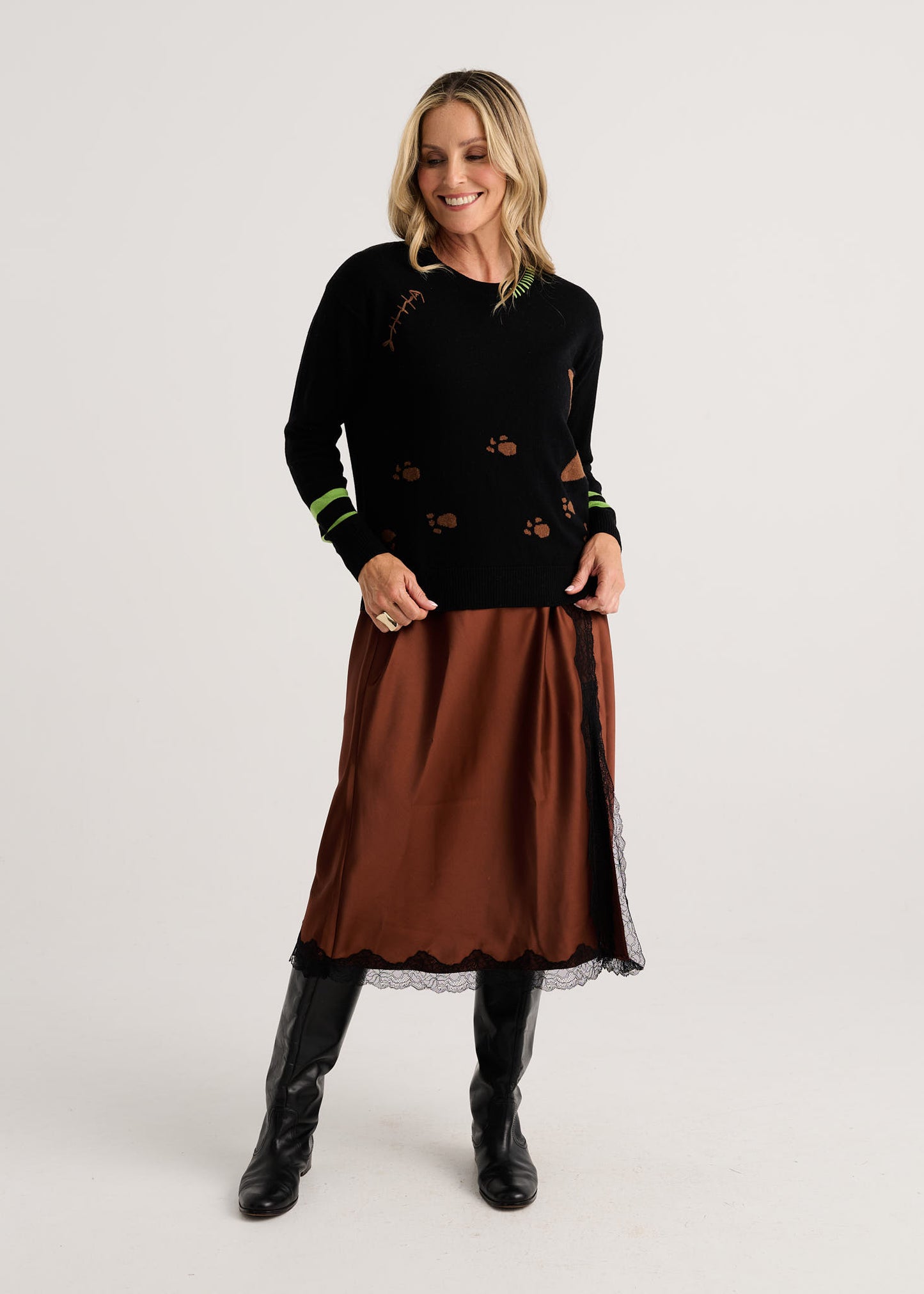 "Cheeky Cat" Pop-Over Sweater. Style ZKP8508U