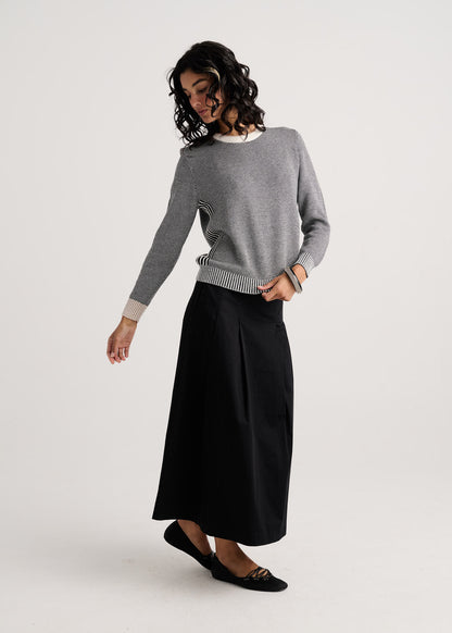 Birdseye Stitching Pop-Over Sweater. Style ZKP8531U