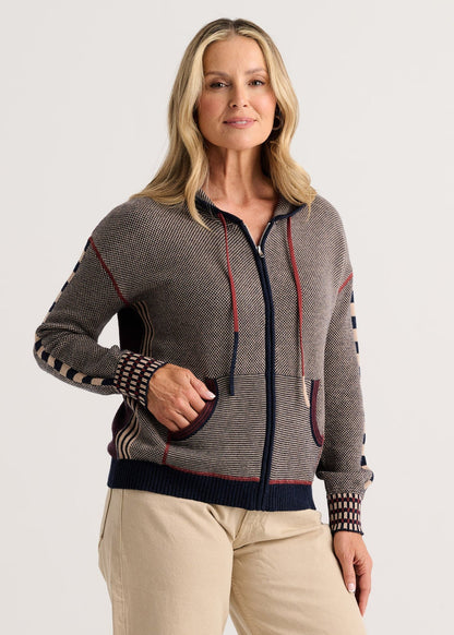 Birdseye Knit Zip Front Hoodie. Style ZKP8532U